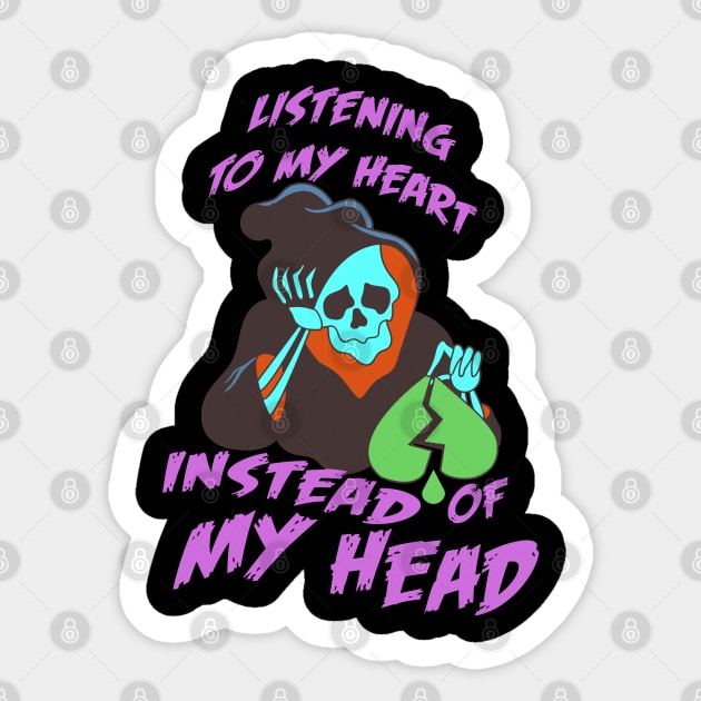 Listening To My Heart Sticker by IndieTeeshirt